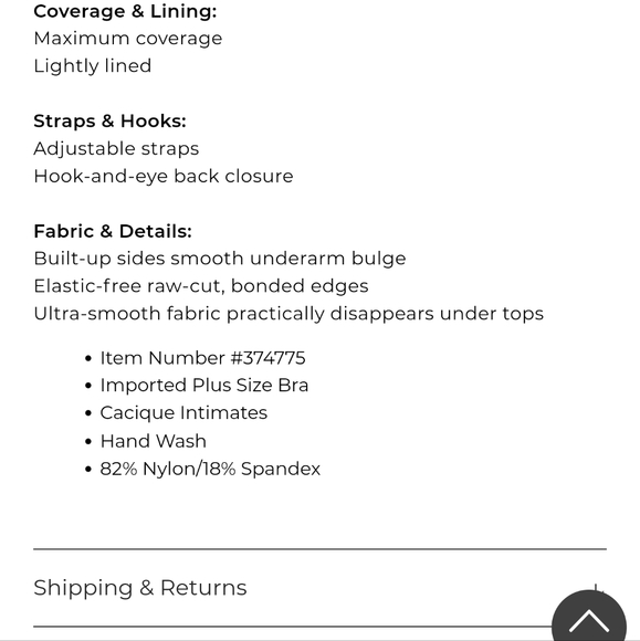 48D | Cacique | lightly lined full coverage bra - Picture 8 of 14